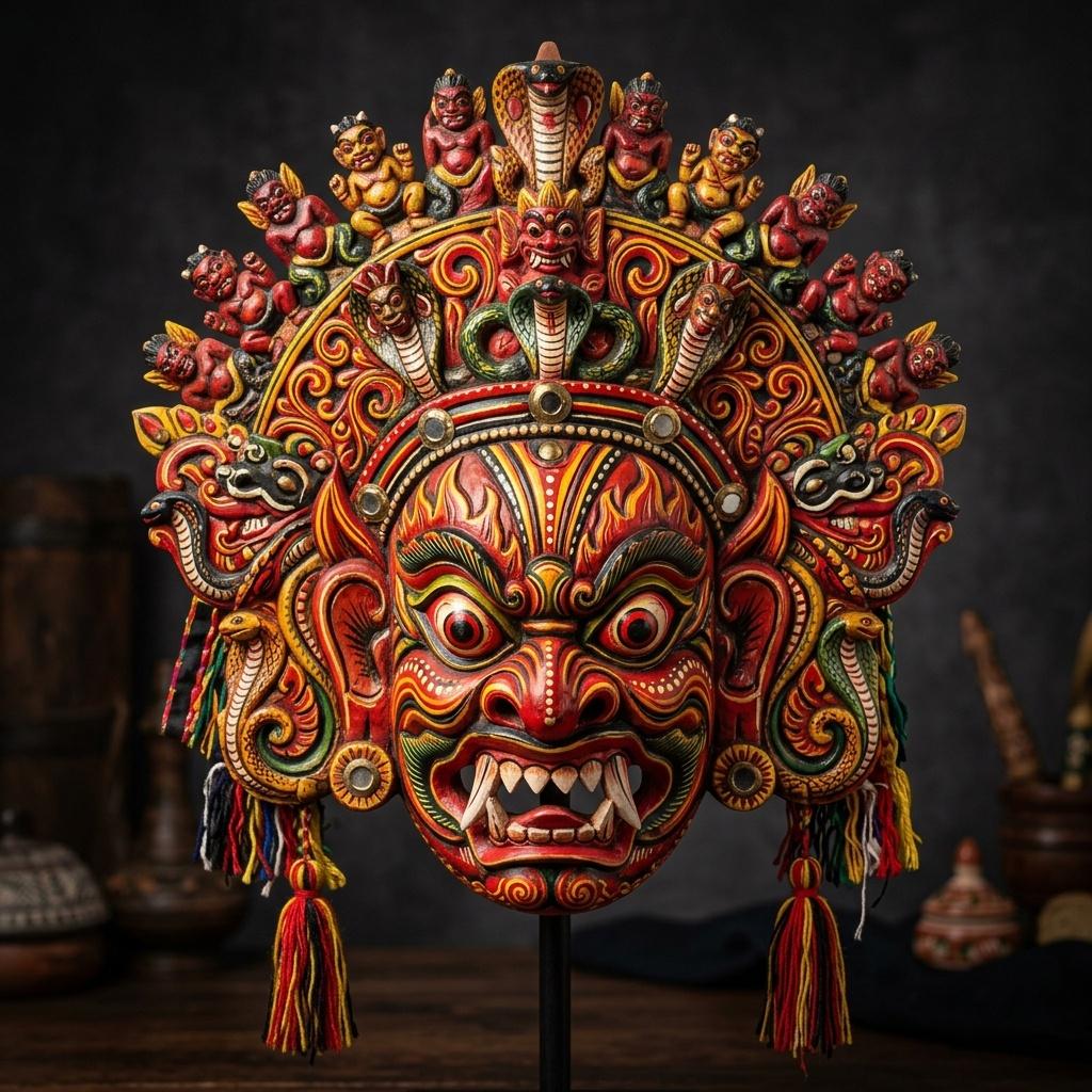 Traditional Sri Lankan mask representing heritage